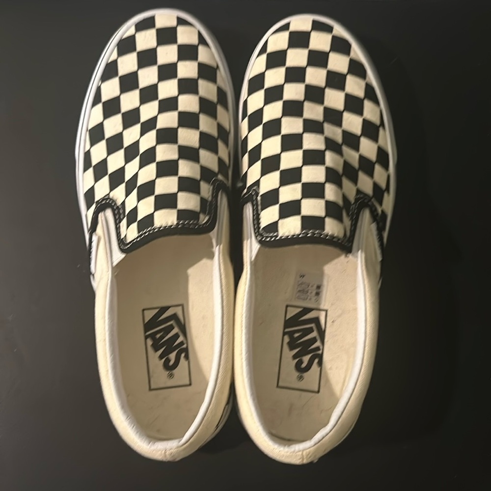 Black and white checkered vans. Size 6.5